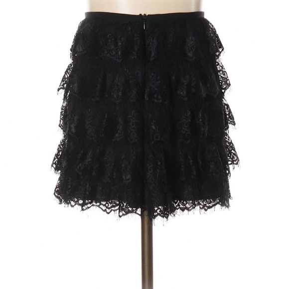 🔴Aqua Black ruffled Lace A - Line Large Skirt - Picture 2 of 7